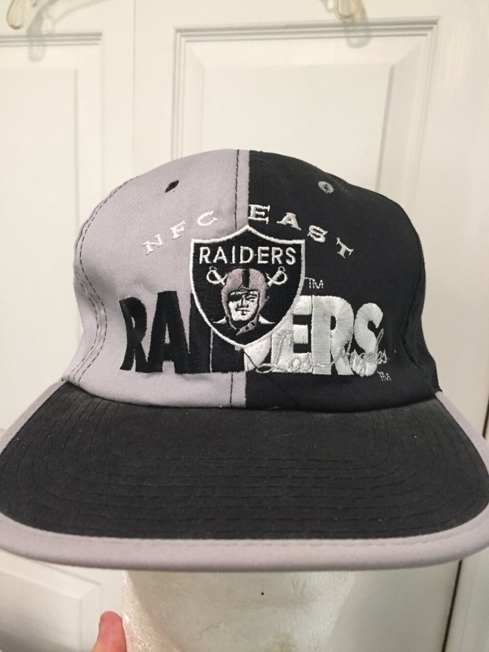 Vintage Los Angeles Raiders Script Hat Cap #1 Apparel Reversible NFC East RARE